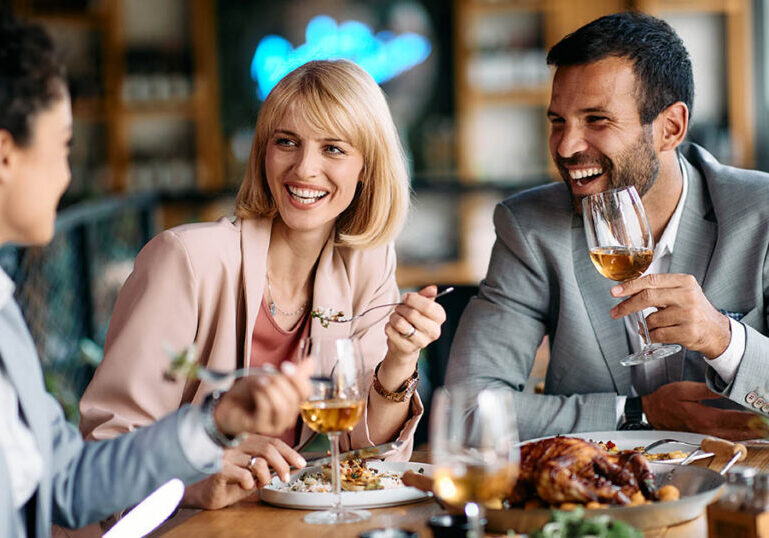 Business people eating a lunch